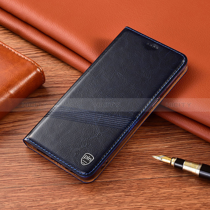 Custodia Portafoglio In Pelle Cover con Supporto H06P per Samsung Galaxy Note 20 5G Blu