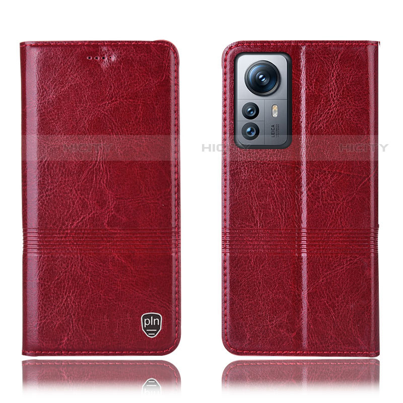 Custodia Portafoglio In Pelle Cover con Supporto H06P per Xiaomi Mi 12X 5G Rosso