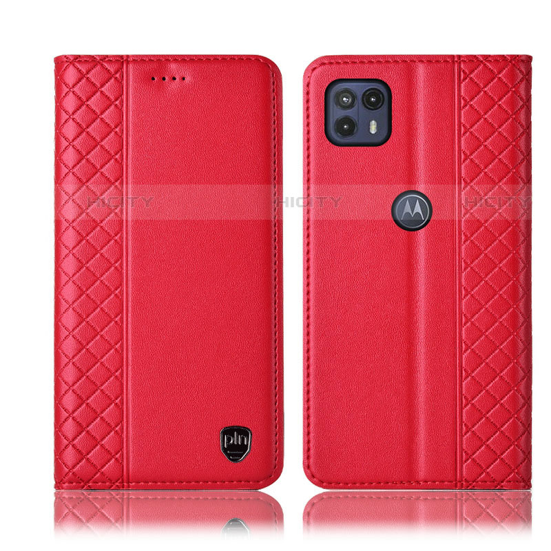 Custodia Portafoglio In Pelle Cover con Supporto H07P per Motorola Moto G50 5G Rosso