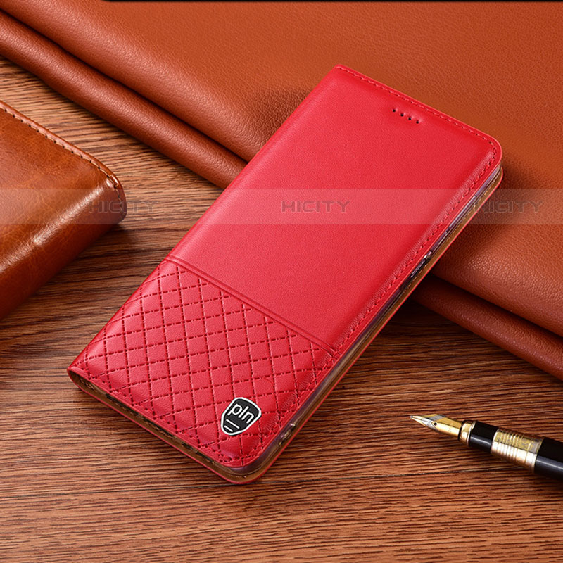 Custodia Portafoglio In Pelle Cover con Supporto H07P per Motorola Moto G60 Rosso