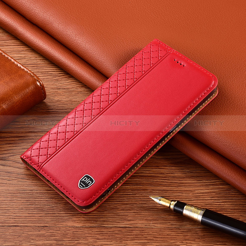 Custodia Portafoglio In Pelle Cover con Supporto H07P per Nokia C22 Rosso