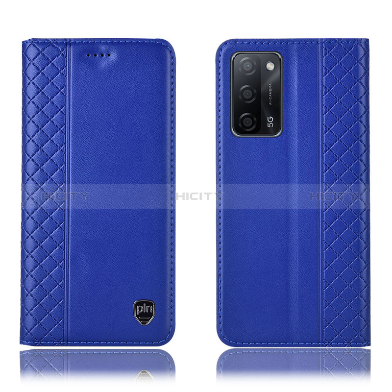 Custodia Portafoglio In Pelle Cover con Supporto H07P per Oppo A56 5G Blu