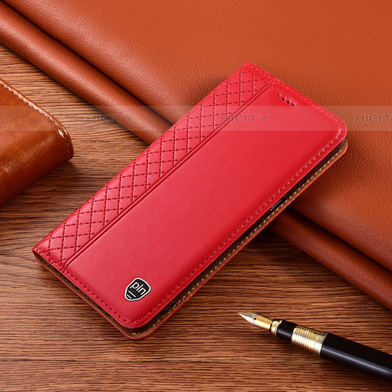 Custodia Portafoglio In Pelle Cover con Supporto H07P per Samsung Galaxy M13 4G Rosso