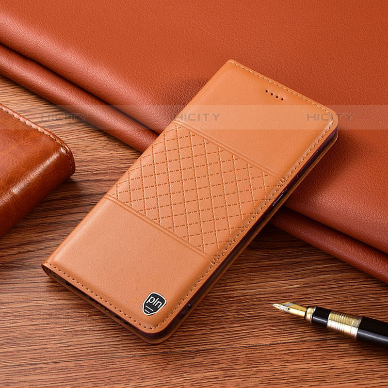 Custodia Portafoglio In Pelle Cover con Supporto H07P per Samsung Galaxy M22 4G Arancione
