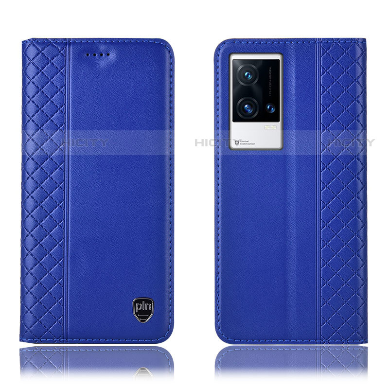 Custodia Portafoglio In Pelle Cover con Supporto H07P per Vivo iQOO 8 Pro 5G Blu