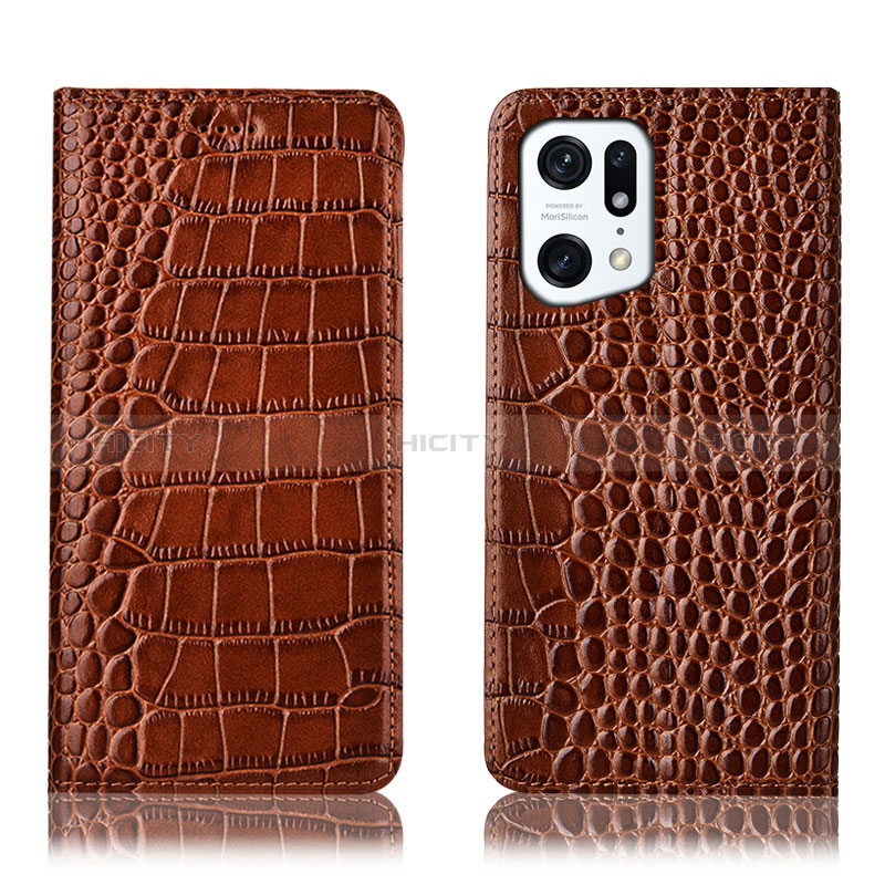 Custodia Portafoglio In Pelle Cover con Supporto H08P per Oppo Find X5 5G