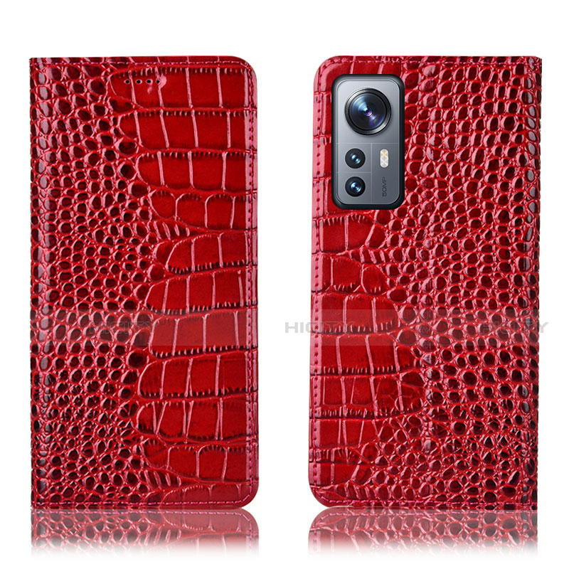 Custodia Portafoglio In Pelle Cover con Supporto H08P per Xiaomi Mi 12 5G Rosso