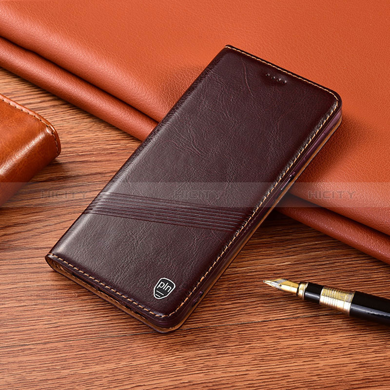 Custodia Portafoglio In Pelle Cover con Supporto H09P per Xiaomi Redmi 9i Marrone