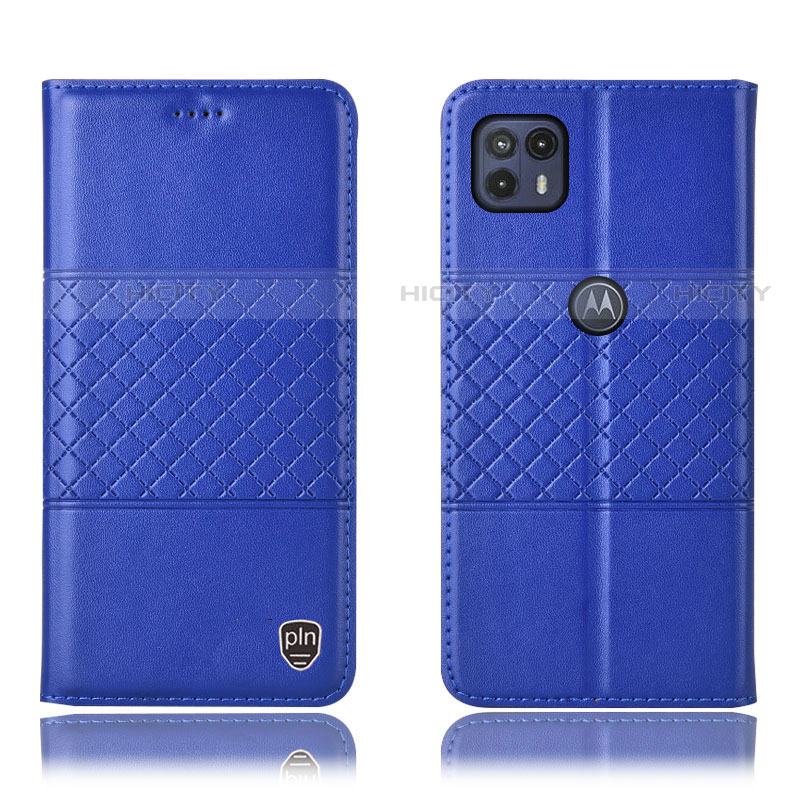 Custodia Portafoglio In Pelle Cover con Supporto H10P per Motorola Moto G50 5G Blu