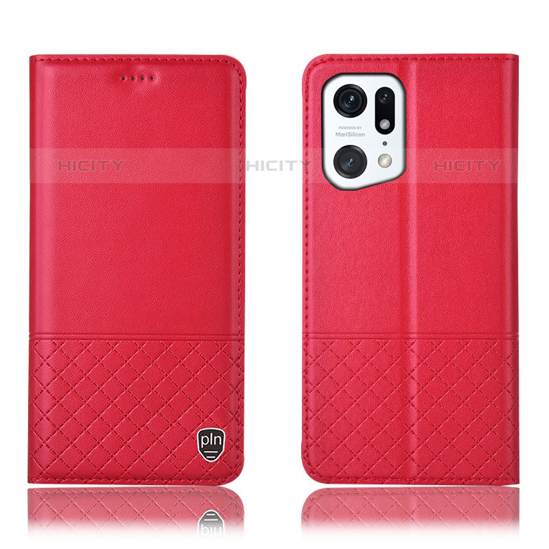 Custodia Portafoglio In Pelle Cover con Supporto H10P per Oppo Find X5 Pro 5G