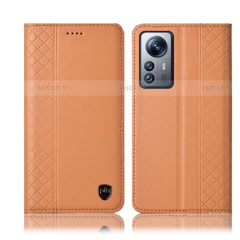 Custodia Portafoglio In Pelle Cover con Supporto H10P per Xiaomi Mi 12 Lite 5G Arancione