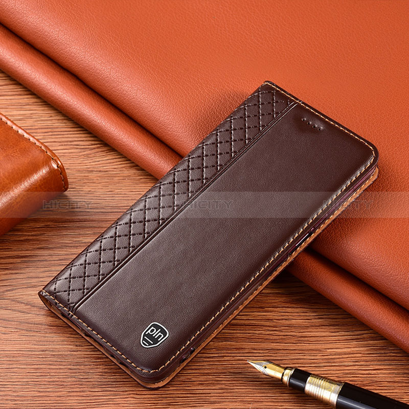 Custodia Portafoglio In Pelle Cover con Supporto H10P per Xiaomi Redmi Note 12 5G Marrone
