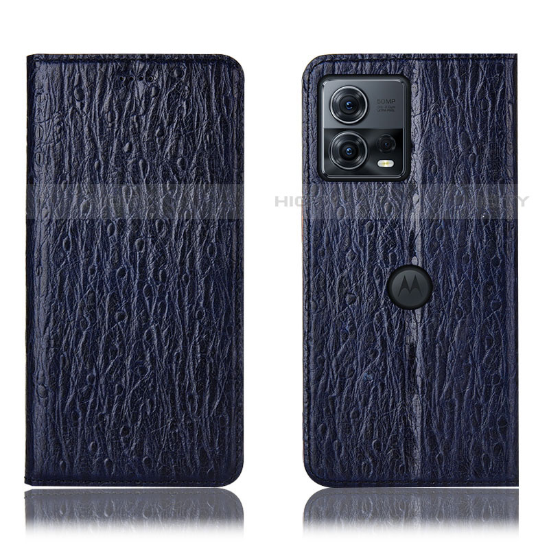 Custodia Portafoglio In Pelle Cover con Supporto H15P per Motorola Moto Edge S30 Pro 5G Blu