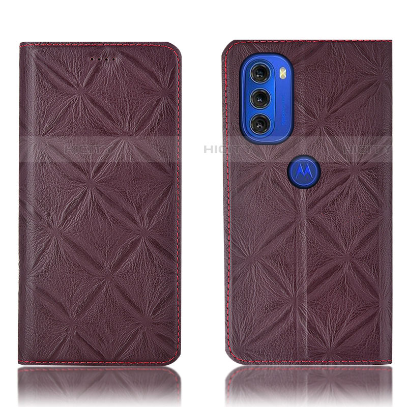 Custodia Portafoglio In Pelle Cover con Supporto H19P per Motorola Moto G51 5G Rosso Rosa