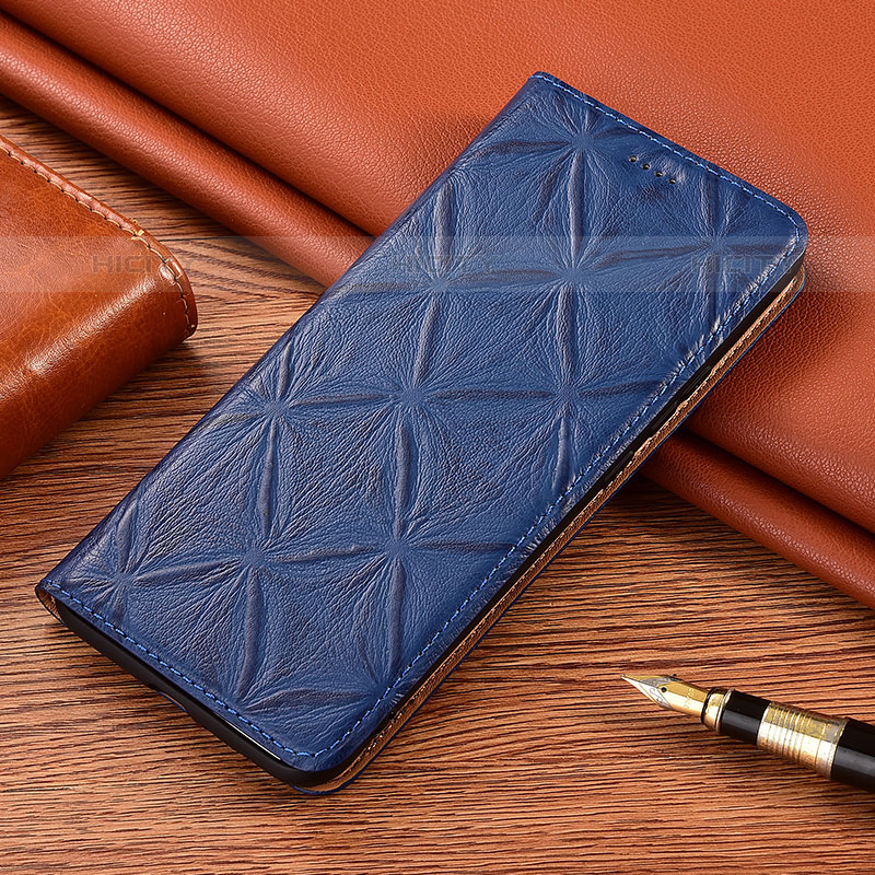 Custodia Portafoglio In Pelle Cover con Supporto H19P per Samsung Galaxy M02s Blu
