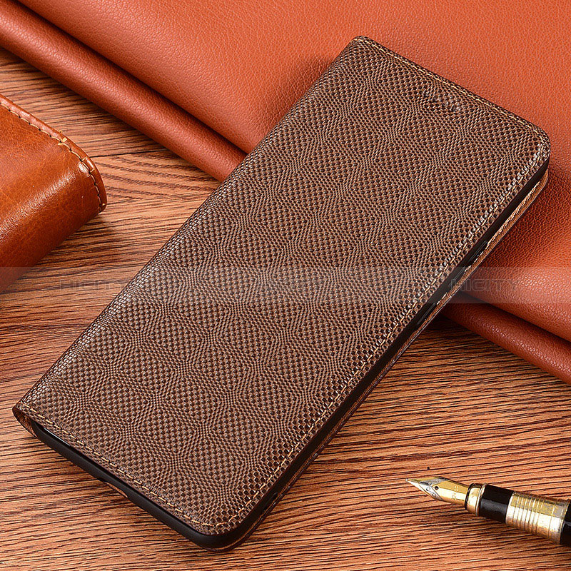 Custodia Portafoglio In Pelle Cover con Supporto H20P per Xiaomi Mi Note 10 Lite Marrone
