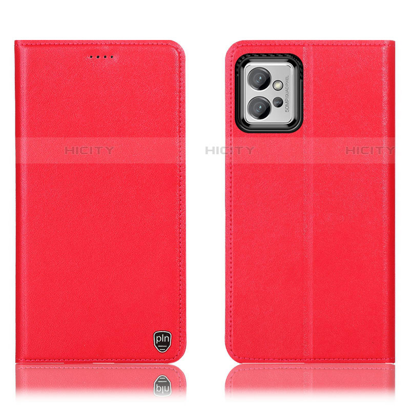Custodia Portafoglio In Pelle Cover con Supporto H21P per Motorola Moto G32 Rosso