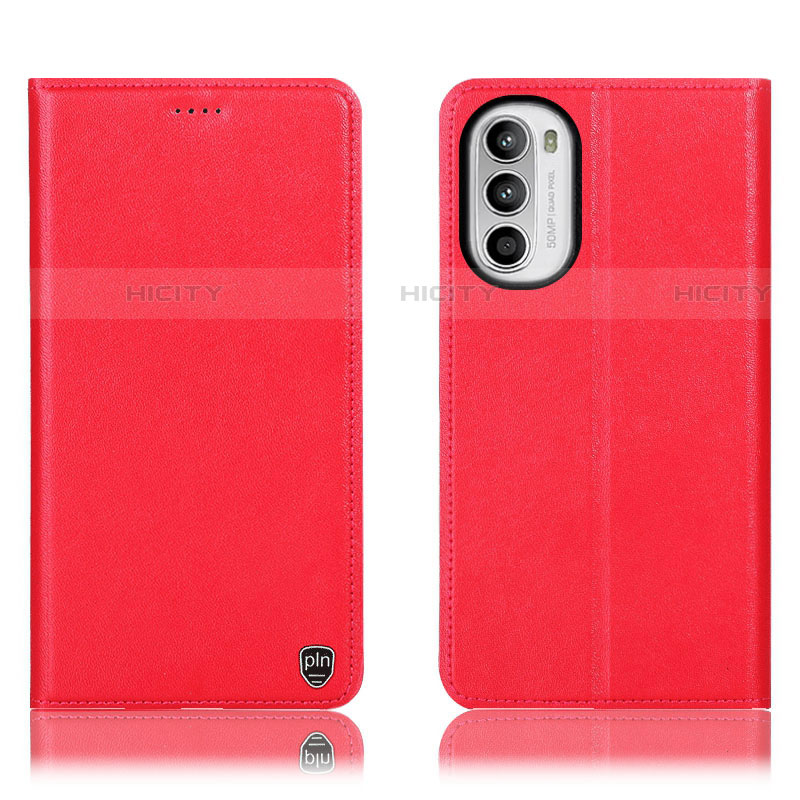 Custodia Portafoglio In Pelle Cover con Supporto H21P per Motorola Moto G71s 5G Rosso