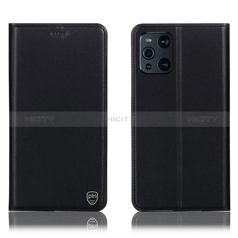 Custodia Portafoglio In Pelle Cover con Supporto H21P per Oppo Find X3 5G Nero