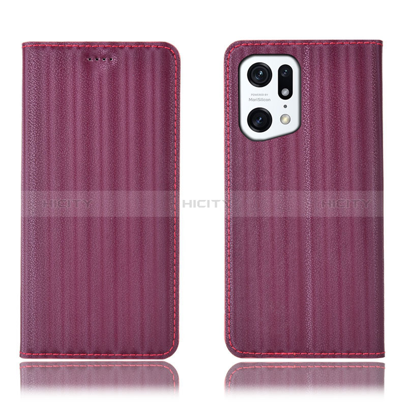 Custodia Portafoglio In Pelle Cover con Supporto H23P per Oppo Find X5 5G