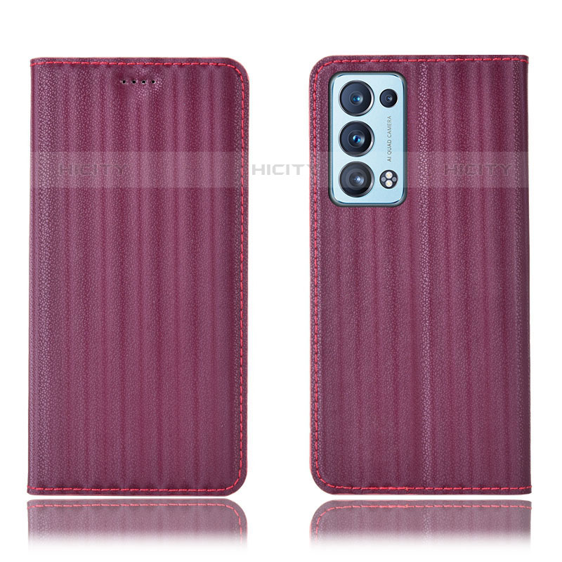 Custodia Portafoglio In Pelle Cover con Supporto H23P per Oppo Reno6 Pro 5G