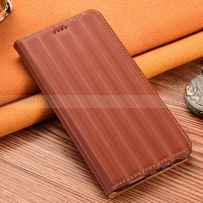 Custodia Portafoglio In Pelle Cover con Supporto H23P per Samsung Galaxy M10S Marrone