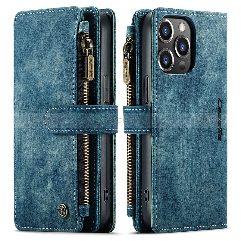 Custodia Portafoglio In Pelle Cover con Supporto H27 per Apple iPhone 14 Pro Max Blu