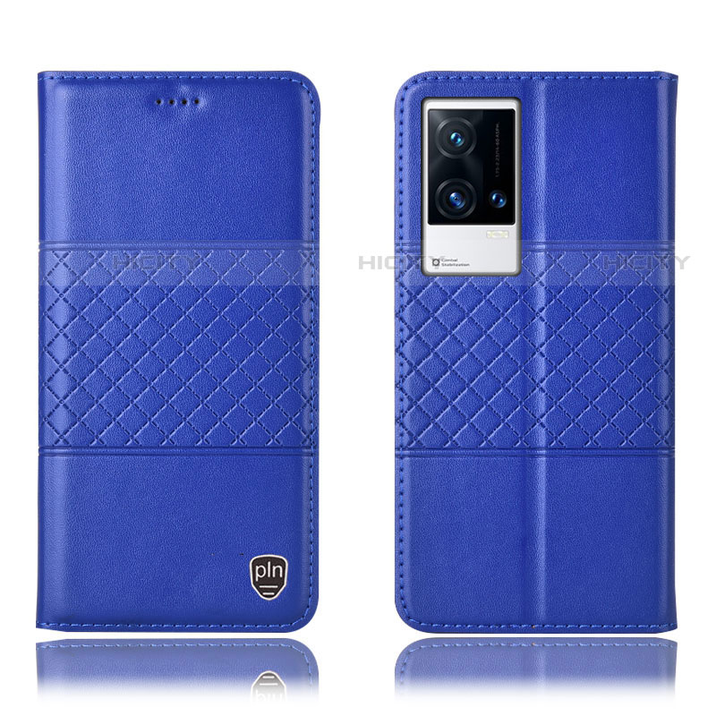 Custodia Portafoglio In Pelle Cover con Supporto H27P per Vivo iQOO 8 Pro 5G Blu
