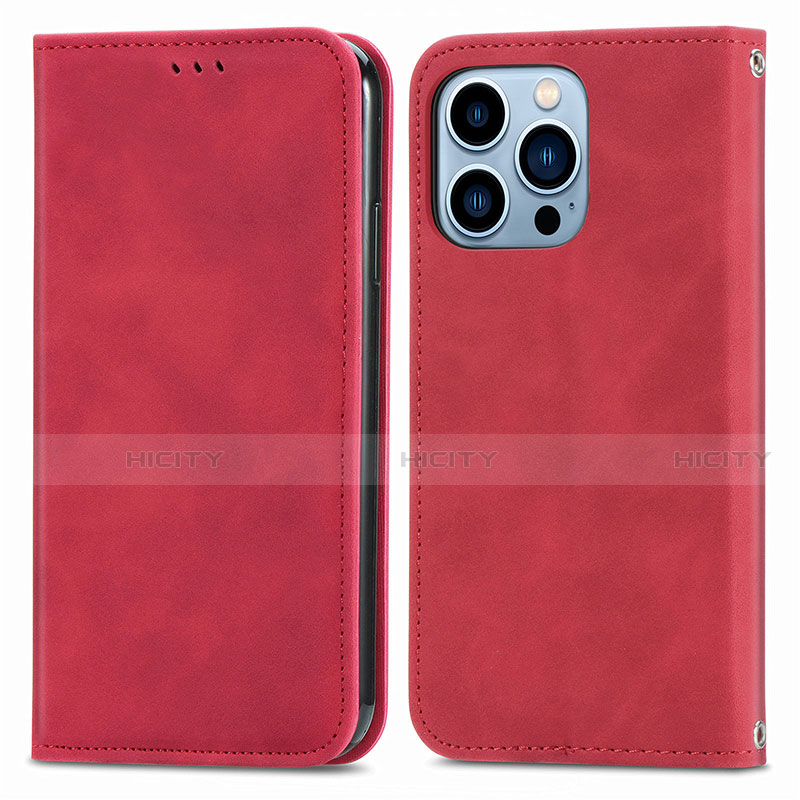 Custodia Portafoglio In Pelle Cover con Supporto H30 per Apple iPhone 13 Pro Rosso