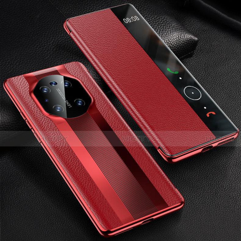 Custodia Portafoglio In Pelle Cover con Supporto K01 per Huawei Mate 40 Rosso