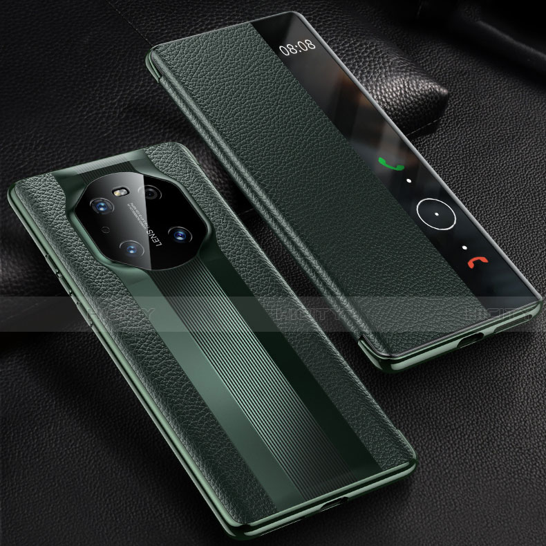 Custodia Portafoglio In Pelle Cover con Supporto K01 per Huawei Mate 40E Pro 5G Verde Notte