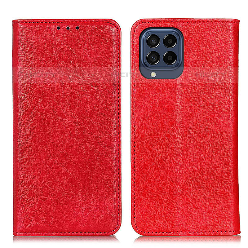 Custodia Portafoglio In Pelle Cover con Supporto K01Z per Samsung Galaxy M53 5G Rosso
