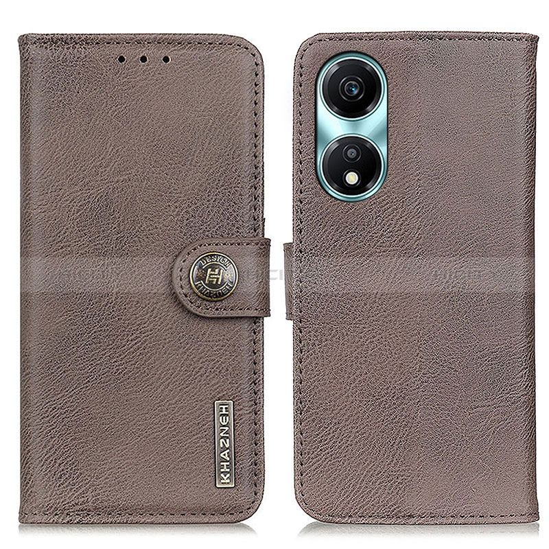 Custodia Portafoglio In Pelle Cover con Supporto K02Z per Huawei Honor X5 Plus Grigio