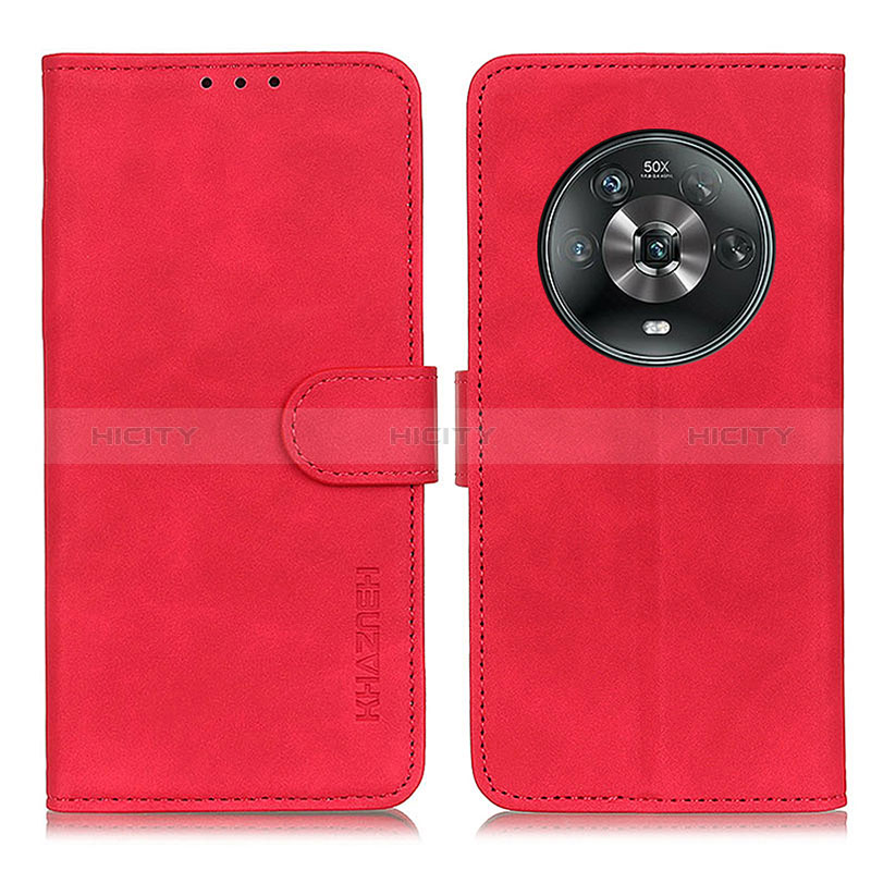 Custodia Portafoglio In Pelle Cover con Supporto K03Z per Huawei Honor Magic4 5G Rosso