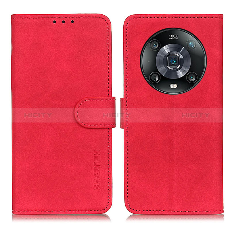Custodia Portafoglio In Pelle Cover con Supporto K03Z per Huawei Honor Magic4 Pro 5G Rosso