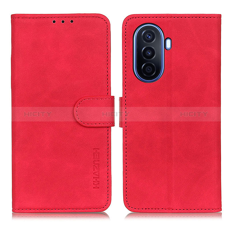 Custodia Portafoglio In Pelle Cover con Supporto K03Z per Huawei Nova Y71 Rosso