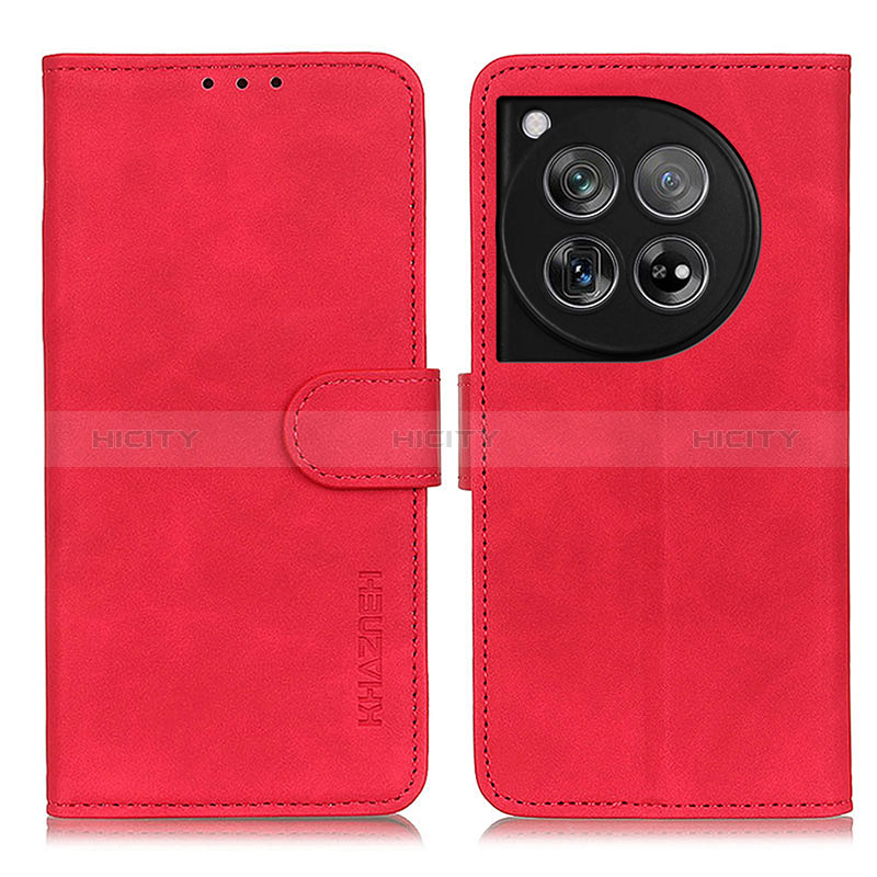 Custodia Portafoglio In Pelle Cover con Supporto K03Z per OnePlus 12R 5G Rosso