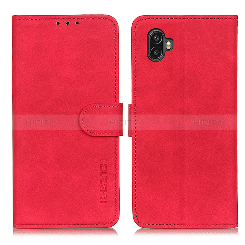 Custodia Portafoglio In Pelle Cover con Supporto K03Z per Samsung Galaxy XCover 6 Pro 5G Rosso