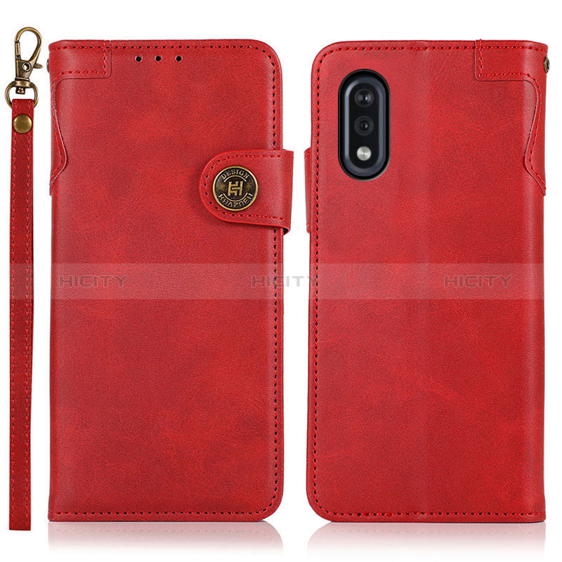 Custodia Portafoglio In Pelle Cover con Supporto K03Z per Sony Xperia Ace II Rosso