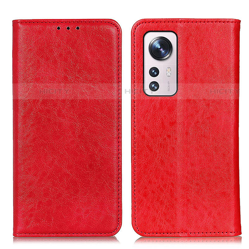 Custodia Portafoglio In Pelle Cover con Supporto K03Z per Xiaomi Mi 12 Pro 5G Rosso