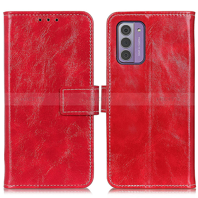 Custodia Portafoglio In Pelle Cover con Supporto K04Z per Nokia G310 5G Rosso