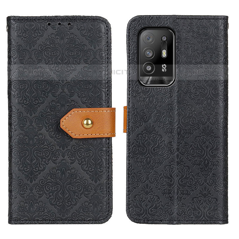 Custodia Portafoglio In Pelle Cover con Supporto K05Z per Oppo A94 5G Nero