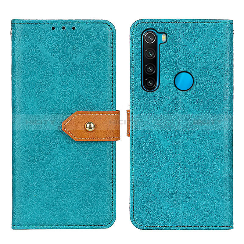 Custodia Portafoglio In Pelle Cover con Supporto K05Z per Xiaomi Redmi Note 8 (2021) Verde