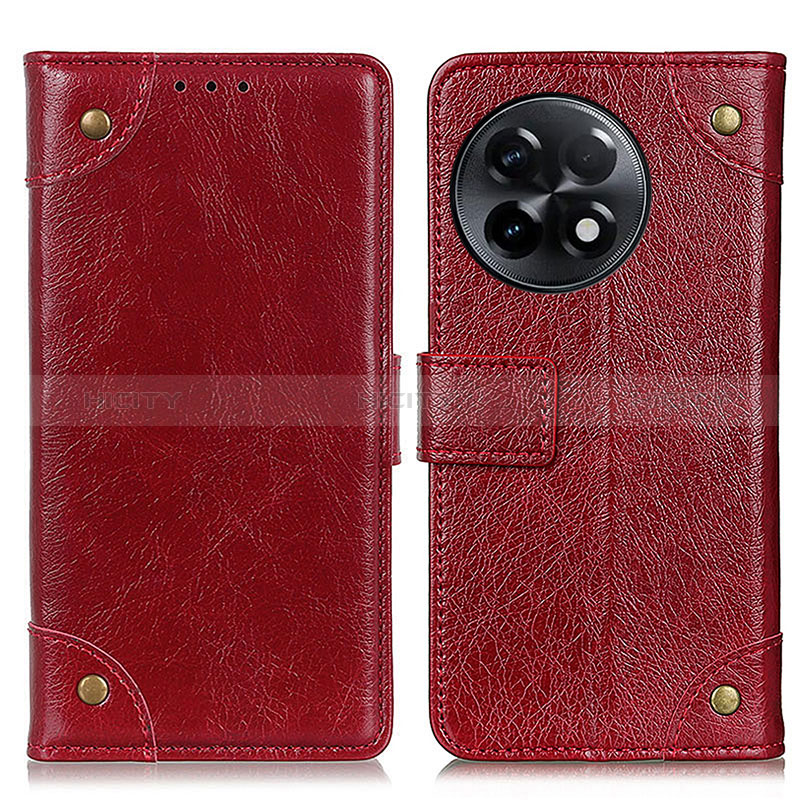 Custodia Portafoglio In Pelle Cover con Supporto K06Z per OnePlus Ace 2 Pro 5G Rosso