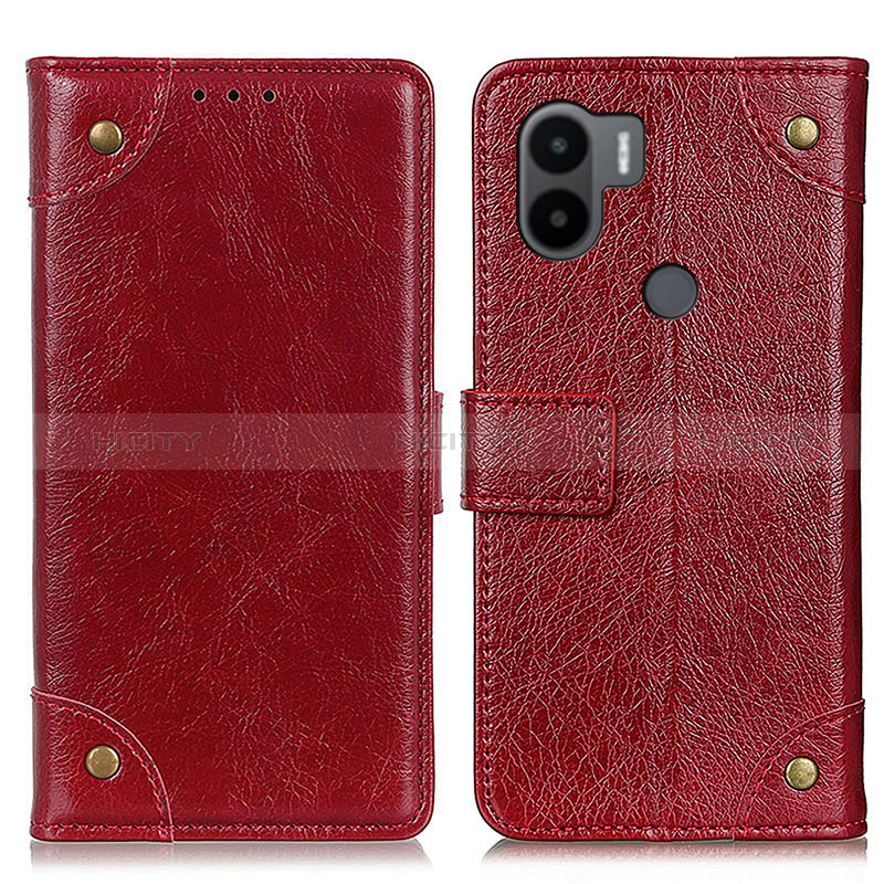 Custodia Portafoglio In Pelle Cover con Supporto K06Z per Xiaomi Redmi A1 Plus Rosso