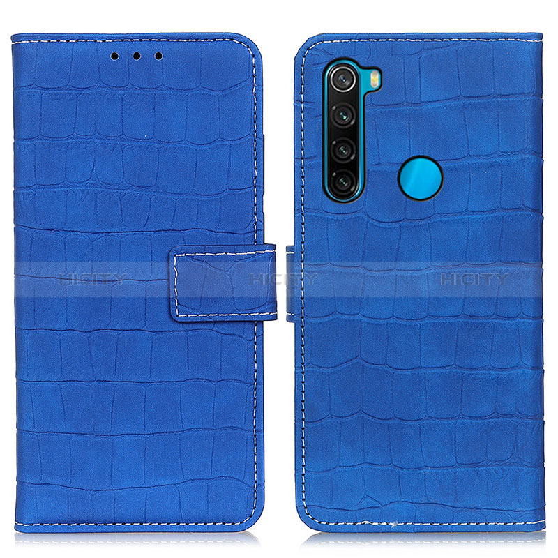 Custodia Portafoglio In Pelle Cover con Supporto K07Z per Xiaomi Redmi Note 8 (2021) Blu