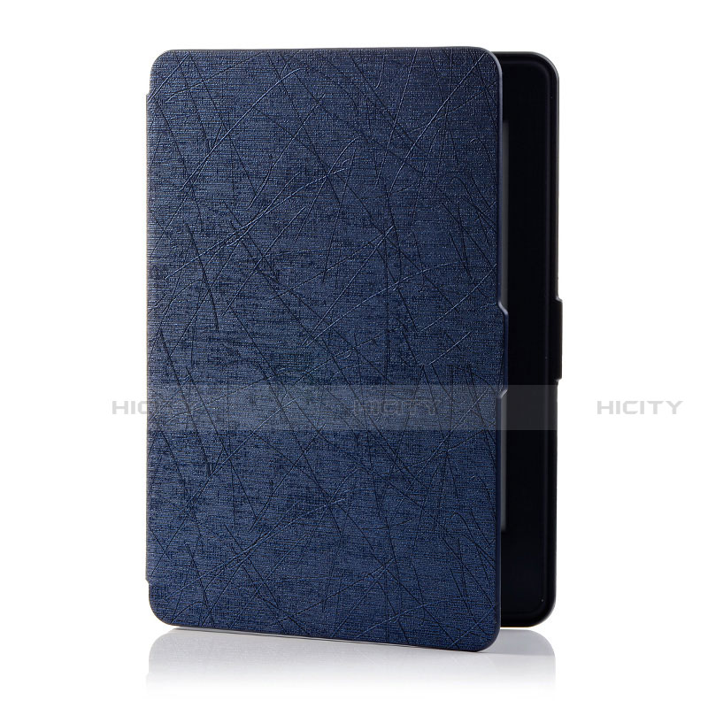 Custodia Portafoglio In Pelle Cover con Supporto L01 per Amazon Kindle 6 inch Blu