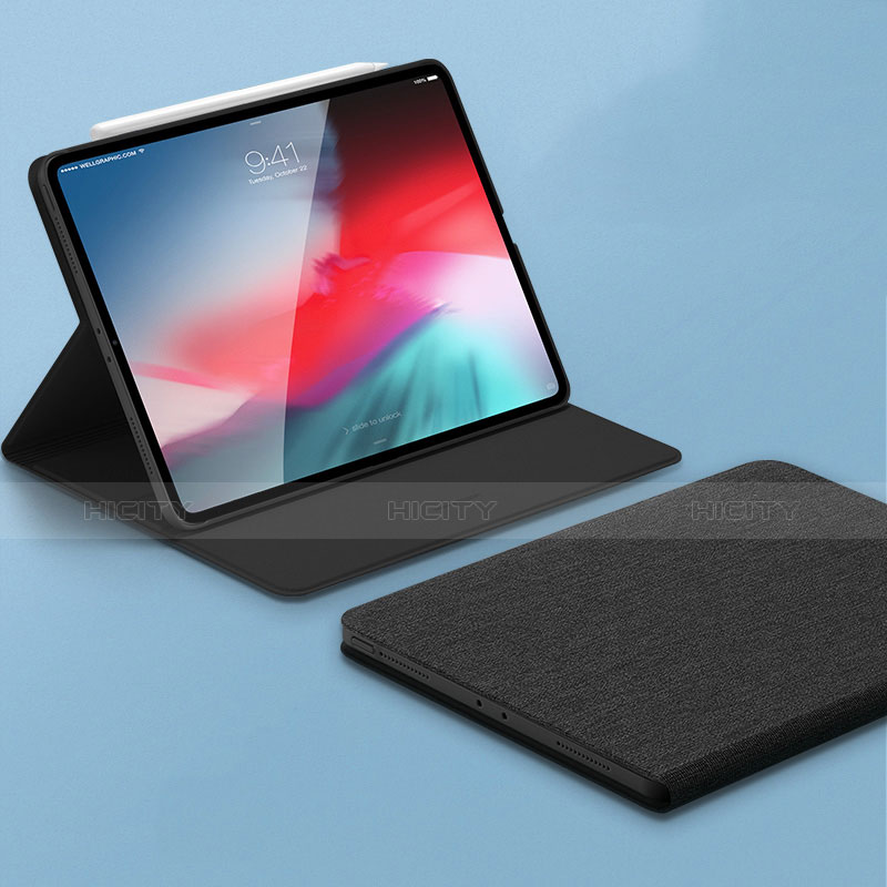 Custodia Portafoglio In Pelle Cover con Supporto L01 per Apple iPad Pro 11 (2018) Nero