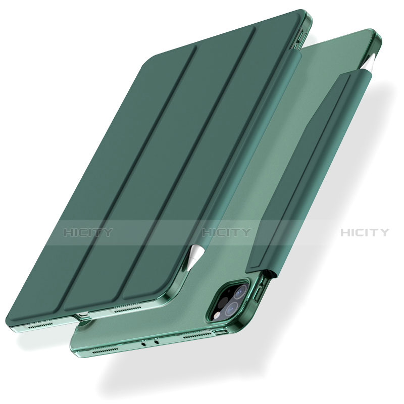 Custodia Portafoglio In Pelle Cover con Supporto L01 per Apple iPad Pro 11 (2020) Verde