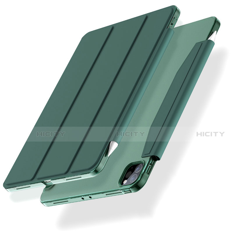Custodia Portafoglio In Pelle Cover con Supporto L01 per Apple iPad Pro 11 (2021) Verde